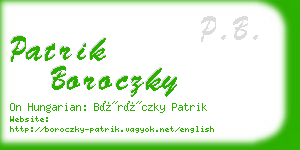 patrik boroczky business card